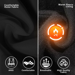 Multi Pocket Utility Safety <b>Jacket</b> High Vis Reflective Stripes Durable Polyester Fabric Workshop Security <b>Construction</b> Gear - Product Image 4