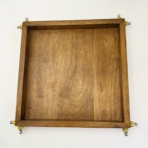Plateau de service en bois d'acacia pour desserts, apéritifs, fruits, biscuits, sauces - Décoration pour la maison et les restaurants - Plats et assiettes en bois à prix réduit - Product Image 3