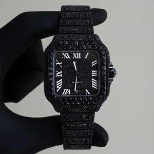 42mm <b>Black</b> Dial Fully Automatic Roman Numeral VVS Moissanite Diamond Bussdown Diamond <b>Watch</b> for Men's Fashion - Product Image 5