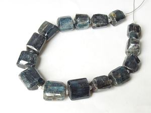 Perles de pierre naturelle en kyanite bleue facettée, forme de nugget, brin de 8 pouces, 10-15 mm environ, certifiées par un tiers pour la bijouterie - Product Image 4