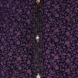 Camisa de algodón con estampado floral púrpura bávaro para hombre, manga larga, con botones, tradicional para Oktoberfest, estilo Trachten, corte ajustado, para fiestas, OEM - Product Image 5