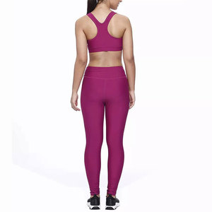 Women Sleek Purple Gym Clothing Set Quick-Dry Training Sports Bra High-Rise Stretch Tights Ladies Sportswear <b>Tracksuit</b> Yoga Set - Product Image 3