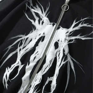 Sudadera con Capucha de Alta Calidad, Ecológica, Impermeable, Unisex, Estilo Gótico Y2K, Lavada al Ácido, 100% Algodón, Corte Regular, 300g - Product Image 2