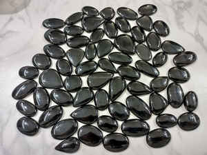 เครื่องประดับคริสตัลแท้สีดำพลอยโมราหลังแบน - Product Image 4