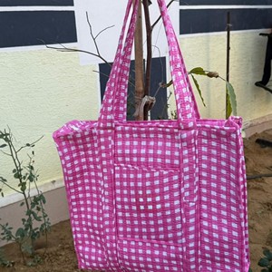 Bolsa de Mano Acolchada de Algodón Ecológico con Estampado de Bosque Tropical, Cierre Abierto, Asas Cómodas para Viajes, Trabajo, Universidad, Mercado - Product Image 1