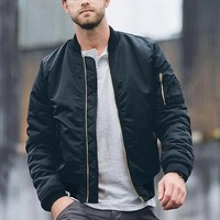 Blouson Bomber Réversible Homme Hiver Streetwear Haute Qualité 100% Polyester avec Motif Avant – Le Meilleur Choix Abordable pour un Style Optimal