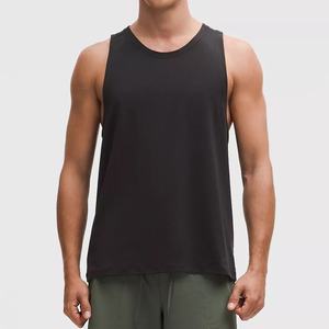 Débardeur sans manches pour homme, col rond, noir uni, tricoté, vêtement décontracté - Product Image 3