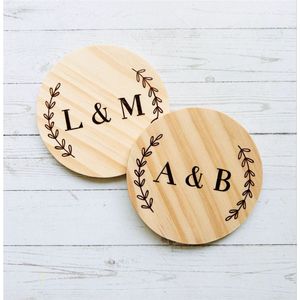 Custom Engraved Wood <b>Coaster</b> Set Personalized Deer Arrow Design Rustic <b>Drink</b> <b>Coasters</b> for Wedding Anniversary Home Decor Gift - Product Image 2