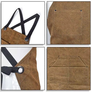 Tablier en cuir véritable à séchage rapide / Tablier de fabrication 100 % cuir réglable avec logo personnalisé, prix de gros abordables - Product Image 2