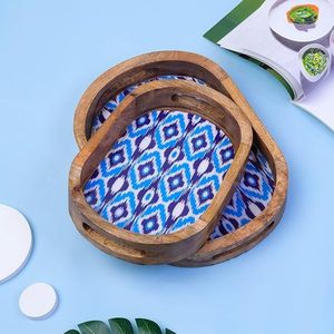 Handcrafted Wooden Printed Meena Serving <b>Tray</b> Decorative Tableware <b>Tray</b> For Home Restaurant And Hospitality By HAND MADE CRAFT - Product Image 6