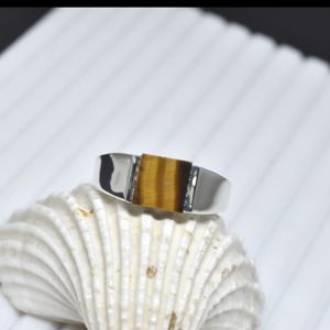 Tiger Eye Signet <b>Ring</b> 925 Sterling <b>Silver</b> Rectangular Natural Gemstone <b>Men</b> Minimalist Handmade Statement <b>Wedding</b> Party Jewelry - Product Image 6
