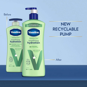 Lotion corporelle hydratante <span class=keywords><strong>Vaseline</strong></span> Intensive Care 20,3 oz (lot de 3) – Lipides hydratants pour peaux sèches, apaisante, 1 % d'extrait d'<span class=keywords><strong>aloe</strong></span> <span class=keywords><strong>vera</strong></span>, rafraîchit la peau - Product Image 2