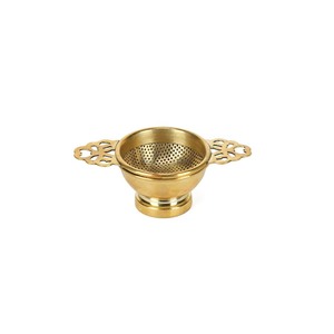 Highest Quality Gold Metal Tea Strainer With Floral Handles Durable Colander For Loose Leaf Brewing Kitchen Tool - Product Image 3