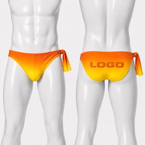 Custom Logo <b>Men's</b> Swim Briefs Ombre Gradient Print Tie Side Low Rise Swimwear OEM Wholesale Beachwear - Product Image 1