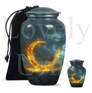 Urna grande Lunar, esencial para urnas funerarias con temática abstracta, para cenizas humanas, recuerdo decorativo y tributo. - Product Image 5