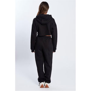 Sportswear 2-Piece Set Custom Wholesale Factory <b>Hoodies</b> with Lace Decoration <b>for</b> Outdoor <b>Gym</b> Tracksuit - Product Image 2