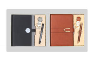 Ensemble cadeau de luxe en cuir PU écologique, personnalisation par impression, agenda, stylo, porte-clés pour la Saint-Valentin, Noël, Pâques - Product Image 4