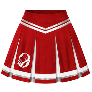 Falda Roja Plisada para Animadoras con Ribete de Rayas Blancas, Uniforme Deportivo para Mujeres y Niñas - Product Image 1