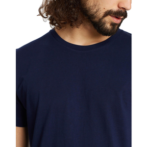 Camiseta de Manga Corta para Hombre, Cuello Redondo, Color Azul Marino, Corte Regular, Algodón, Estilo Casual, Tejido Liso, Transpirable, Ropa Urbana - Product Image 5