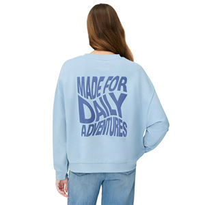 เสื้อสเวตเชิ้ตคอกลมผ้าฝ้ายฟลีซ 100% สำหรับฤดูหนาว สไตล์สตรีทแวร์ เนื้อผ้าสั่งทำพิเศษ หนานุ่ม ระบายอากาศได้ดี แขนยาว สำหรับผู้หญิง - Product Image 5