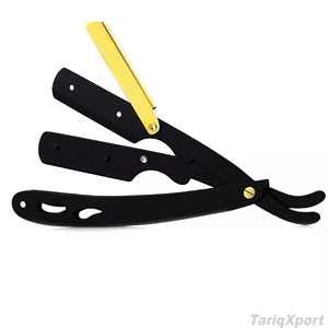 Classic Black & Gold Wood Handle Straight <b>Razor</b> <b>for</b> <b>Men</b> Body & Face Barber Shaving Stainless Steel Professional Shaving Tool - Product Image 6