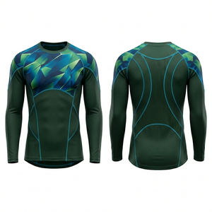 Maillot de compression Rash Guard personnalisé OEM pour hommes, MMA BJJ No Gi, vêtements de sport et de gym, sublimation, séchage rapide, tenue d'entraînement athlétique - Product Image 1