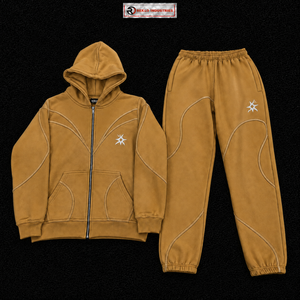 Conjunto Deportivo Dorado para Hombre, con Logotipo Personalizado, Sudadera con Cremallera Completa y Pantalones Jogger, Ropa Deportiva Urbana, Informal, para Gimnasio y Entrenamiento, Venta al Por Mayor - Product Image 5