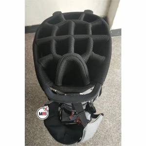 Sac de golf de luxe personnalisé noir et gris en cuir et polyester, neuf, de haute qualité, avec support, pour le dimanche de golf - Product Image 2