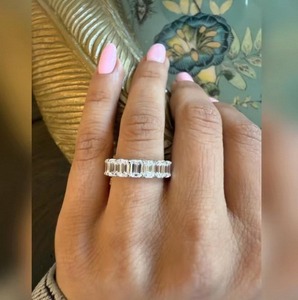 Luxury <b>Emerald</b> Cut Lab Grown Diamond <b>Ring</b> In 925 Sterling <b>Silver</b> For Women Perfect For Engagement Wedding And Anniversary Gift - Product Image 5