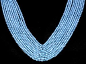 Cuentas redondas microfacetadas de topacio azul cielo AAA+ de 3 mm, topacio azul fino natural genuino, cuentas de piedras semipreciosas para la fabricación de joyas. - Product Image 1