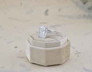 Bague en or blanc 14 carats avec diamant CVD de laboratoire certifié IGI, taille coussin 5 carats, couleur F, pureté VS1, bijoux fins pour femme, cadeau de luxe, OEM - Product Image 6