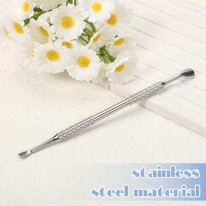 เครื่องมือดันหนังกำพร้ารูปตัววี 2-in-1 ทำจากสแตนเลส ทนทาน ใช้ซ้ำได้ สำหรับมืออาชีพ กำจัดหนังกำพร้า ดูแลเล็บ - Product Image 3