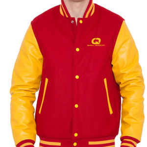 Low MOQ New Factory Direct Varsity <b>Jacket</b> With <b>Leather</b> Sleeves Trendy Casual Wear For Men With Ribbed Cuffs - Product Image 1