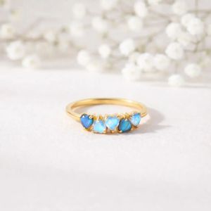 Heart Shape Moonstone Labradorite <b>Ring</b> <b>Dainty</b> Celestial Promise <b>Ring</b> 925 Sterling Silver 18K Gold Filled Stackable Gemstone <b>Ring</b> - Product Image 2