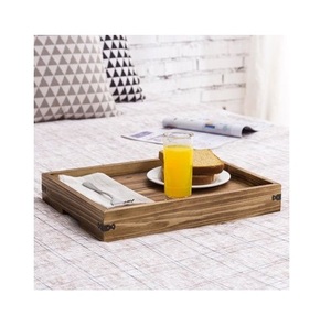 Natural Wood Serving Carrier for Morning <b>Breakfast</b> Afternoon Tea Snacks Desserts Drinks and Family Gatherings - Product Image 2