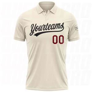 Wholesale Polo <b>T</b> <b>Shirts</b> Custom Logo Summer Men Golf Outdoor <b>T</b>-<b>Shirts</b> Men Polo <b>Cream</b> Crimson-Black Performance Golf Polo <b>Shirts</b> - Product Image 5