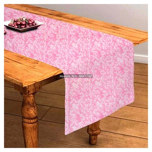 Custom Made 100% Cotton Fabric Hand Block Printed Table <b>Runners</b> For Home & Hotels In Floral Design For Wedding Events Home Decor - Product Image 2