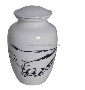 Customisation Memorial Urn with Polished Design at wholesale price Blue Latest Design Wholesale Decorative Metal Cremation Urn - Product Image 1