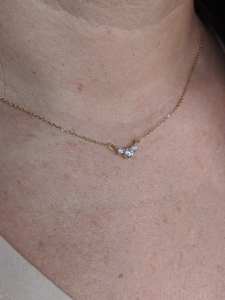 Collier en moissanite, argent sterling 925 naturel, plaqué or 14 carats, bijoux fins personnalisés, faits à la main, fabriqués à New York - Product Image 4