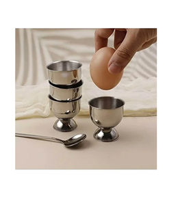 Classic Stainless Steel <b>Egg</b> Cup Round Shape Design For Breakfast Table Serving Boil <b>Egg</b> Holder At low Price - Product Image 4