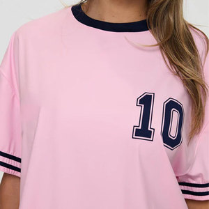 Factory Direct Women's Casual Sports T Shirt Soft Cotton Blend Oversized Fit Custom Printing Embroidery Private <b>Label</b> - Product Image 3