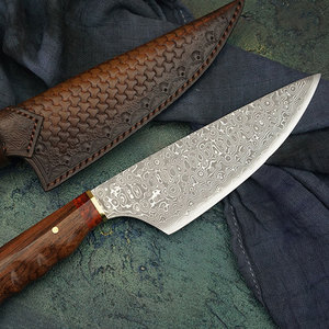 Couteau de chef en acier Damas de qualité supérieure, outil de cuisine artisanal avec manche ergonomique pour la cuisine à domicile et en restaurant - Product Image 1