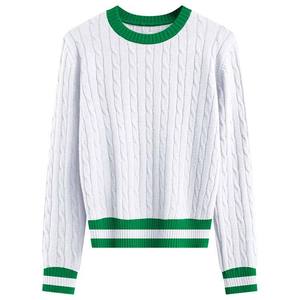 Suéter de Punto Cálido de Alta Calidad y Bajo Precio, Suéter Deportivo para Escuela Secundaria, Suéter Varsity con Rayas y Cuello Redondo para Hombre - Product Image 4