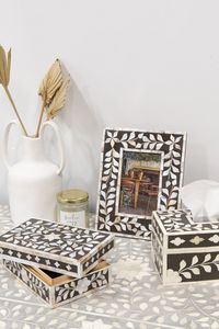 Caja de Joyería con Incrustaciones de Hueso Estilo Vintage, Hecha a Mano por Artesanos, Estuche Decorativo de Almacenamiento para Mujeres, Elegante Organizador para Joyas - Product Image 5