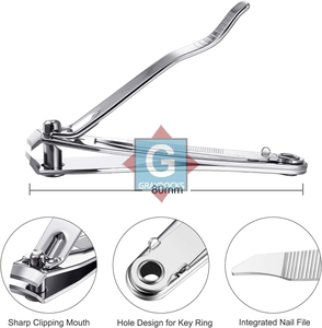 Coupe-ongles en acier inoxydable 12,5 mm à mâchoires larges, lame plate, pointe arrondie, durable, pour usage manuel, outil de soin personnel pour adultes - Product Image 5