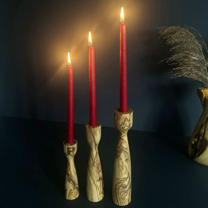 Porte-bougie rond en bois de haute qualité au design minimaliste avec impression en relief pour la Saint-Valentin et la décoration intérieure - Product Image 2