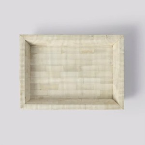 Luxury Handmade Bone Inlay <b>Decorative</b> Serving <b>Tray</b> <b>for</b> <b>Coffee</b> <b>Table</b> Home Decor and Gift Premium Bone Inlay Rectangular Serving - Product Image 3