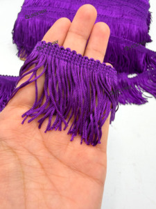 Frange en dentelle à chaînettes, mètres de garniture en polyester à pompons pour la couture, les loisirs créatifs, les robes de danse latine, la décoration d'abat-jour - Product Image 4