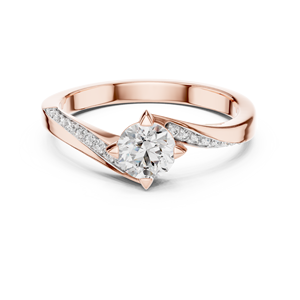 CLASSIC LAB-GROWN CUT DIAMOND 18KT SOLID ROSE GOLD RHODIUM PLATED WOMEN ENGAGEMENT PARTY VALENTINE GIFT GLAM EVENT DAILY USE - Product Image 1