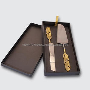 Outils de gâteau de haute qualité ensemble de couteaux de mariage pelle et pelle à pizza beurre couteau à gâteau en laiton doré et serveur pour les fêtes - Product Image 3